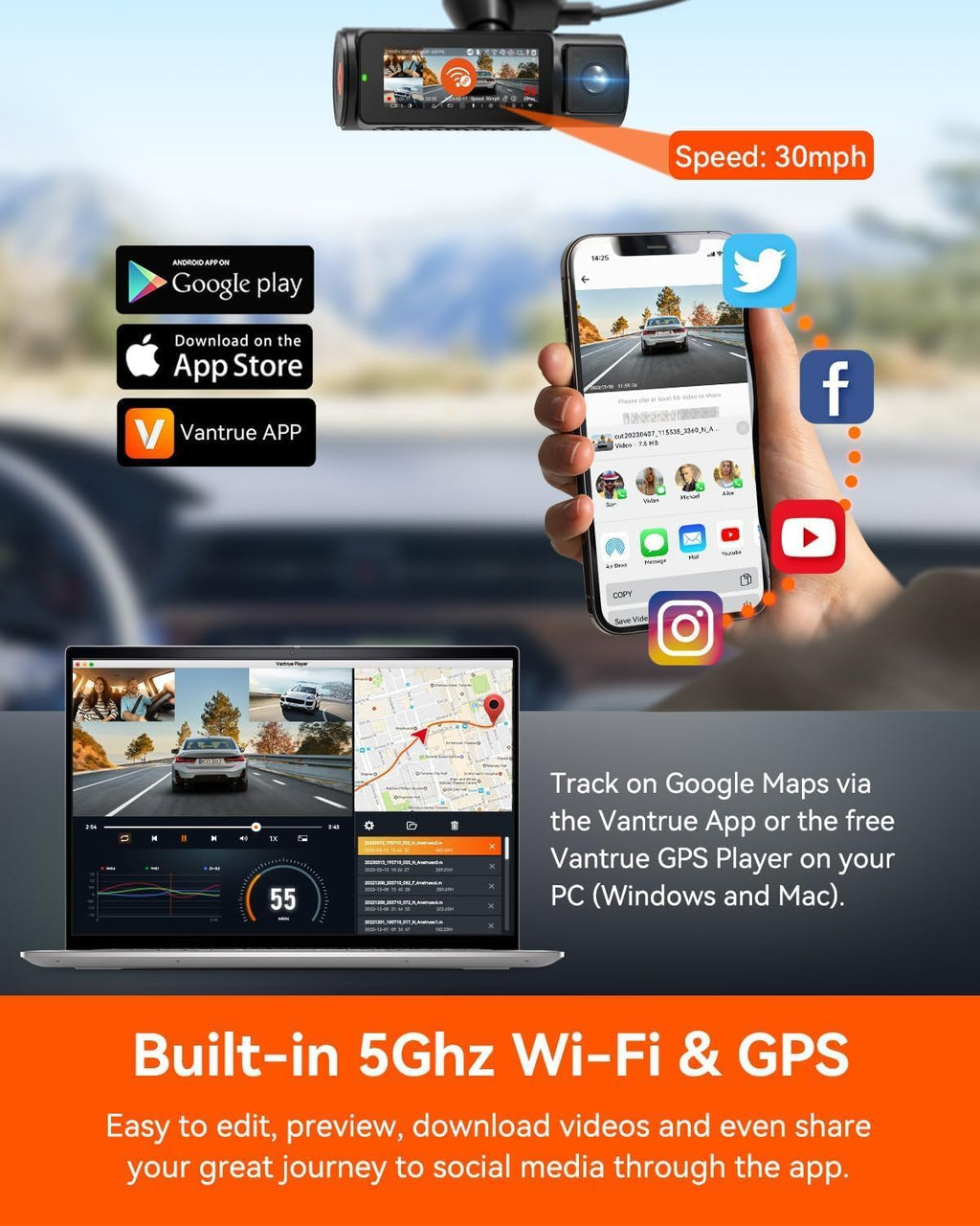 N4 Pro 4K 3 Channel Dash Cam