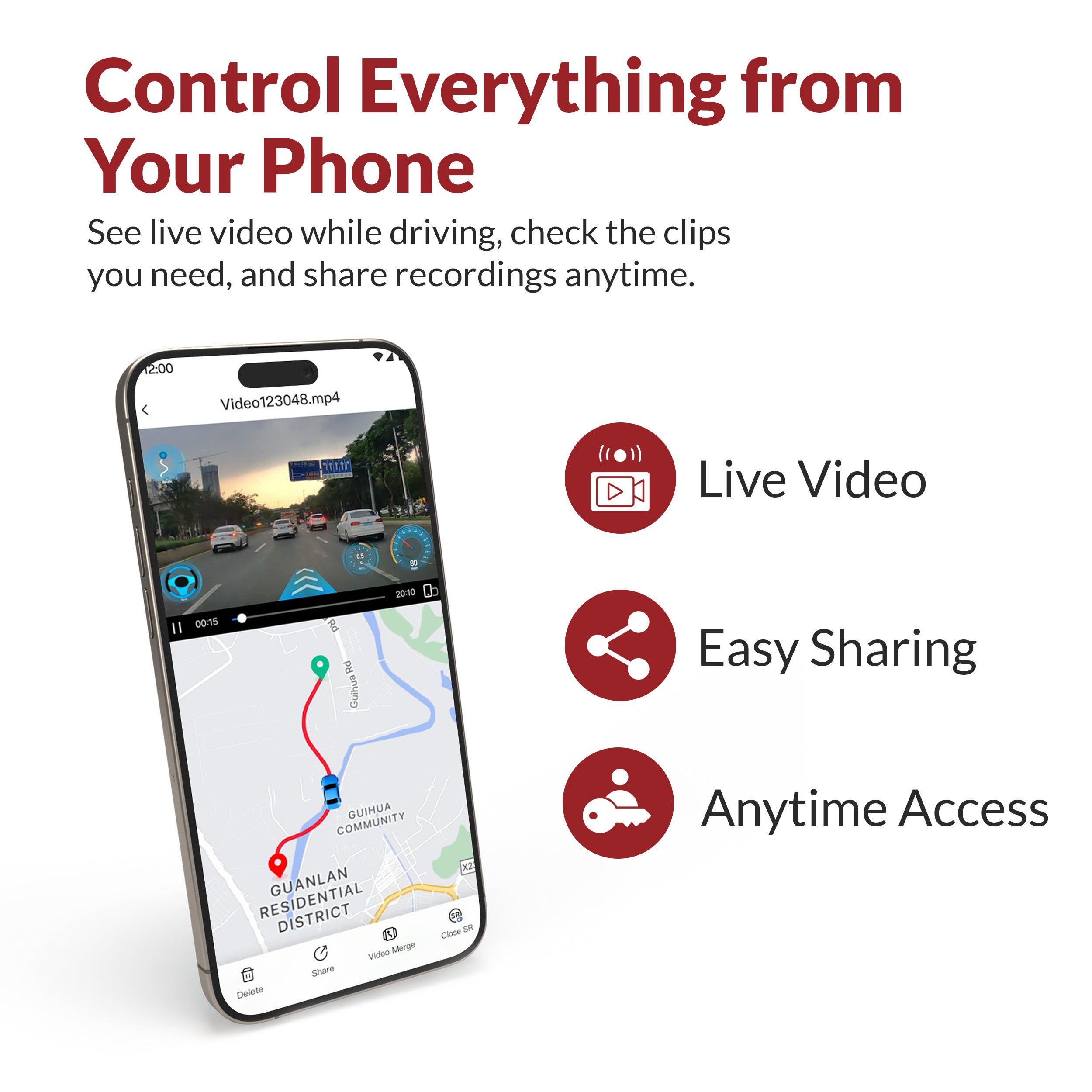 Drive Sight M3 4K + 1080P Dual Dash Cam with G-Sensor & Night Vision